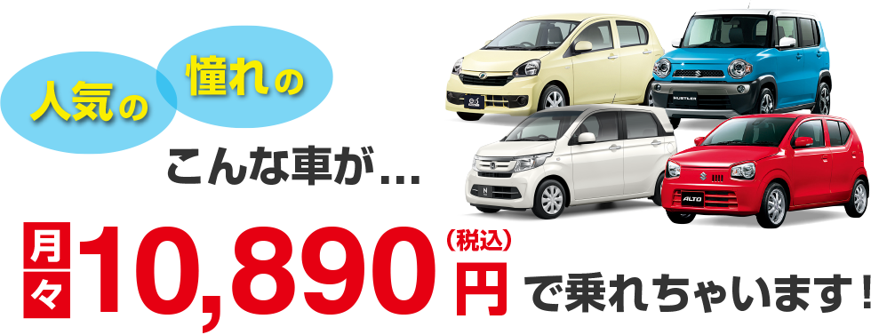 人気のあの車が月々10,800円